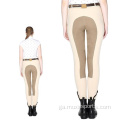 Pants marcaíochta beige beige d&#39;fhir